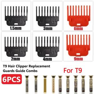6PCS T9 헤어 클리퍼 가드 가이드 빗 트리머 커팅 가이드 스타일링 도구 부착 호환 1.5mm 2mm 3mm 4mm 6mm 9mm