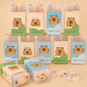 Kapibala 지우개 초등 학생 만화 샌드위치 그림 지우개 귀여운 Capybara 거짓 잔해물 수정 연필 고무