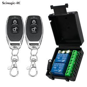 12V/24V 6-30V 433Mhz 2 채널 릴레이 무선 원격 제어 스위치 + 차고 문 조명 커튼에 대 한 두 개의 키 원격 제어