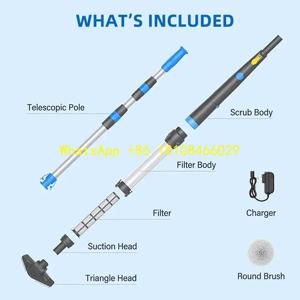 플라스틱 재질의 잔해 제거 필터 커버 포함 무선 충전식 수동 수영장 청소기 효율적인 바닥 침전물 제거