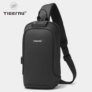 Tigernu 패션 가슴 가방 남자 고품질 Crossbody 가방 Splashproof 가슴 가방 도난 방지 USB 충전 캐주얼 어깨 가방 남성