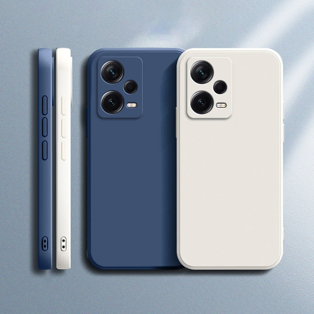 Xiaomi Redmi Note 12 5G Note 12 Pro + Soft Fundas Redmi Note12 Pro Plus 5G 무광택 기본 커버 케이스 용 사각형 무광택 실리콘 케이스