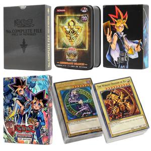 66-148PCS 주석 상자가있는 유희왕 카드 Yu Gi Oh 카드 영어 홀로그램 황금 편지 결투 링크 게임 카드 Blue Eyes Exodia