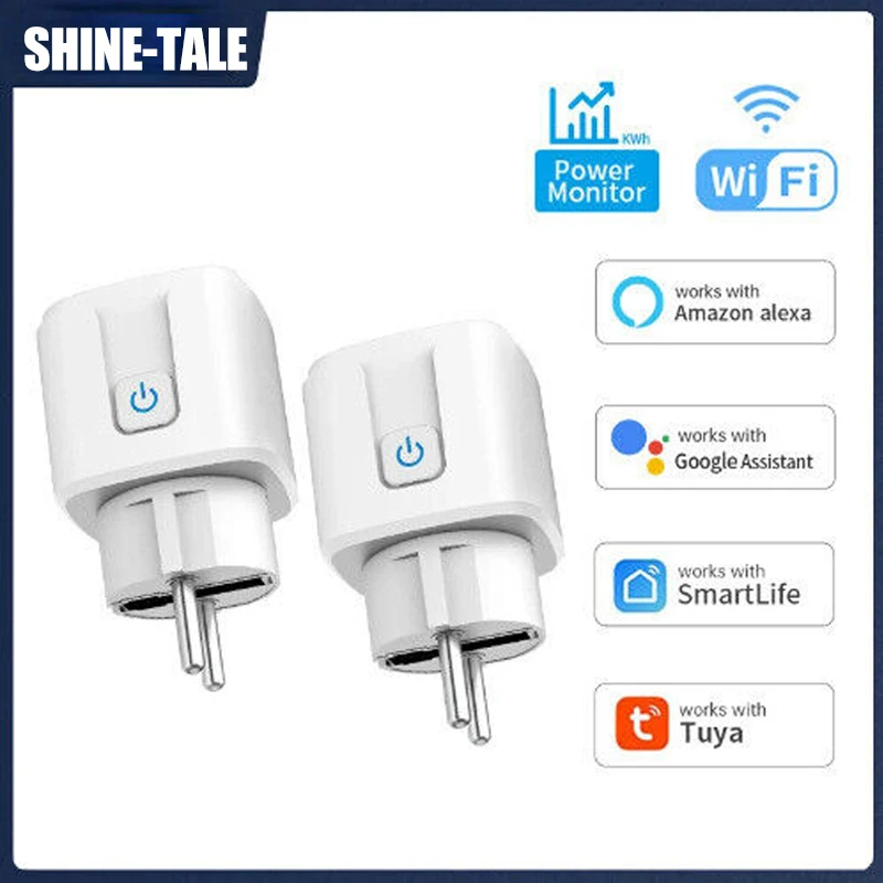 EU WiFi 스마트 플러그 16A/20A 전력 모니터 소켓 원격 앱 제어 스마트 라이프 타이머 스위치 Google Home Alexa Assistant 지원