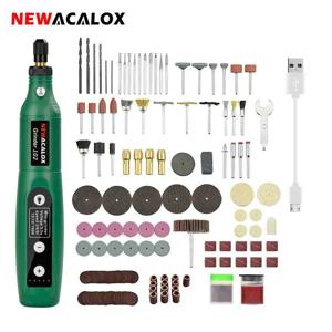 NEWACALOX USB 충전 가변 속도 미니 그라인더 기계 로타리 도구 키트 그라인더 세트 126pcs 조각 액세서리 키트