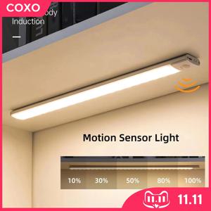 20/30/40CM USB 충전식 모션 센서 라이트 무선 3 색 디밍 LED 옷장 야간 조명 주방 캐비닛 램프 샤오미용