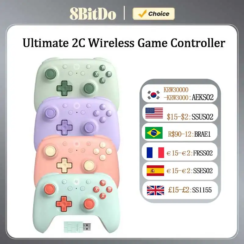 8BitDo Ultimate 2C 무선 게임 컨트롤러, PC, Windows 10, 11, Steam Deck, Raspberry Pi, Android용 홀 효과 게임패드