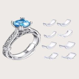 느슨한 반지에 대 한 8Pcs 보이지 않는 지우기 반지 크기 조절기 반지 조절기 반지 Sizer 감속기 모든 반지에 적합 Adjuatable 도구