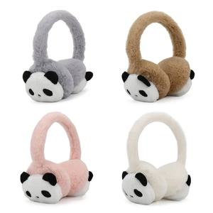 귀여운 팬더 플러시 귀마개, 따뜻한 솜털 귀마개, 아늑한 캐주얼 이어 워머, 남성 및 여성용, 겨울