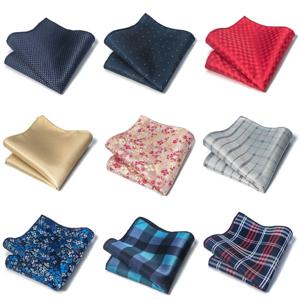 고품질 브랜드 손수건 정장 액세서리 남성용 블루 그레이 스트라이프 비즈니스 공식 파티 휴일에 적합