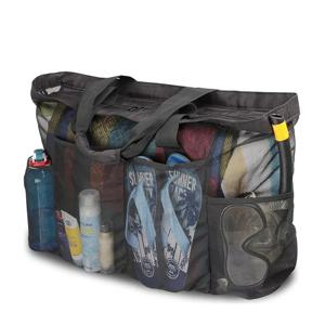 대용량 메쉬 비치 토트백, 여성 요가 수영 스포츠 숄더백, 야외 여행 캠핑 의류 신발 보관 핸드백