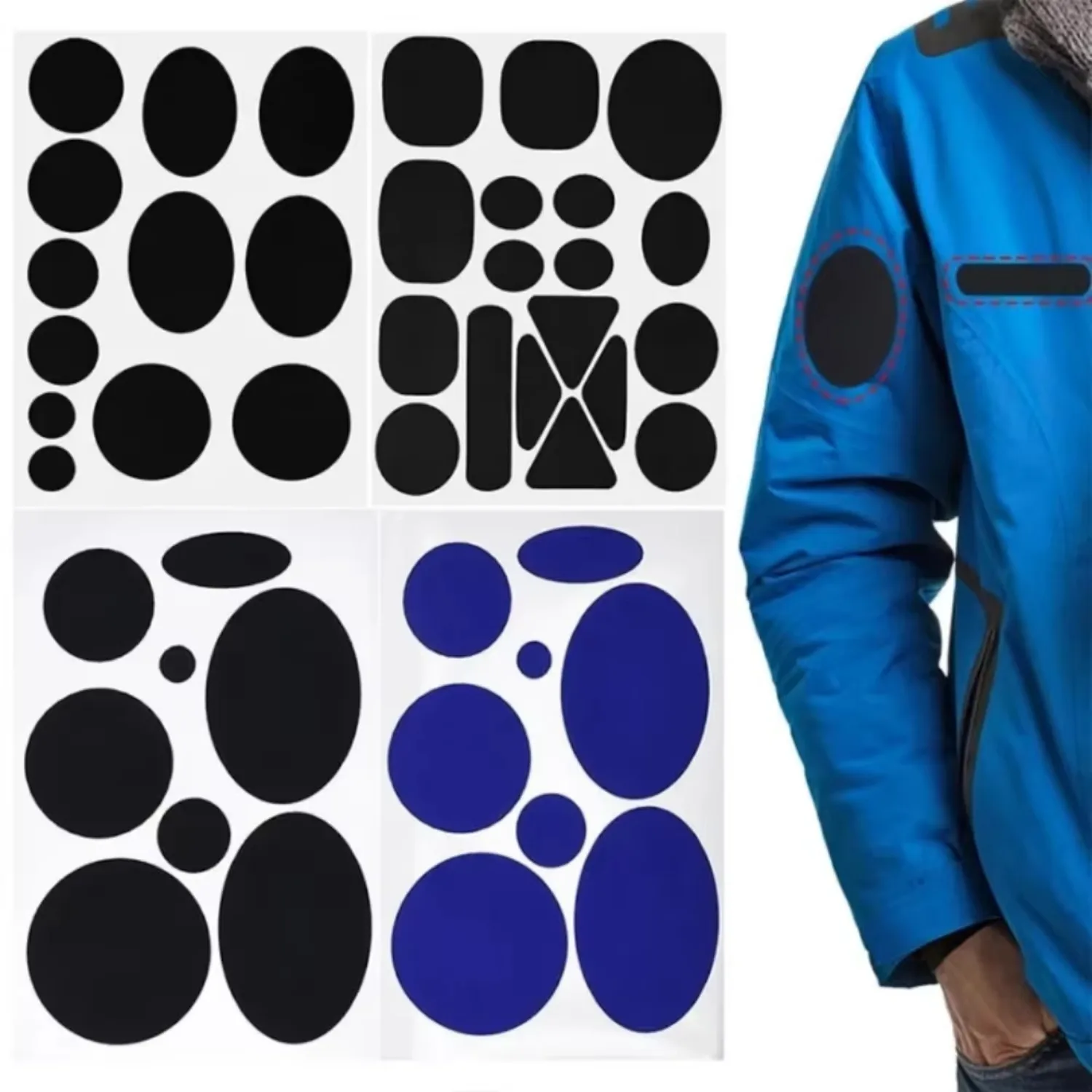 방수 다른 모양 다운 재킷 바지 의류 수리 빨 패치 의류 봉제 직물에 대한 자기 접착 패치