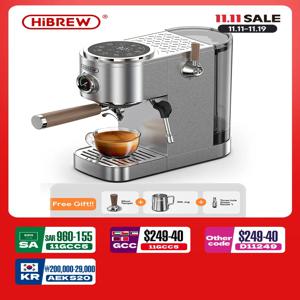 HiBREW 반자동 에스프레소 커피 머신 3 레벨 온도 조절 가능 콜드/핫 20Bar 커피 메이커 카푸치노 H13