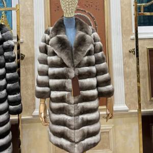 여성용 긴 리얼 모피 코트 겨울 정품 렉스 토끼 모피 자켓 친칠라 컬러 모피 코트 럭셔리 베스트 셀러