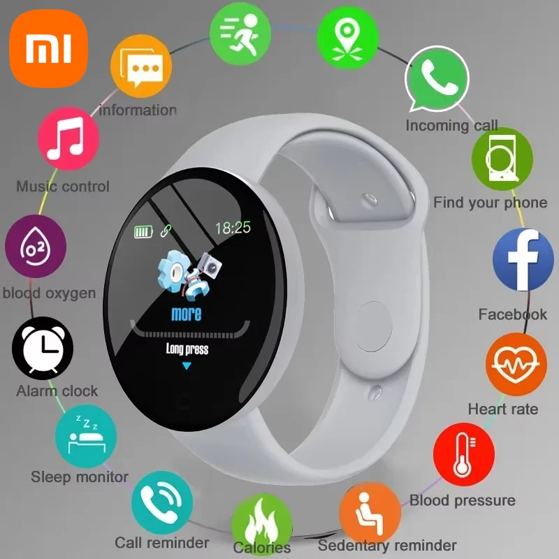 Xiaomi D18 Smartwatch 원형 컬러 스크린 다중 스포츠 모드 통화 정보 알림 사진 촬영 음악 스마트 팔찌