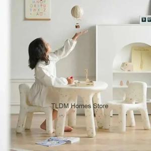 현대식 어린이 학습 테이블 및 의자 세트, 유치원 플라스틱 어린이용 튼튼하고 내구성 있는 테이블 가구