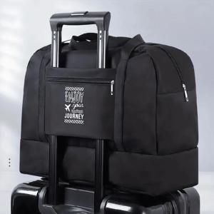 체육관 및 수영을 위한 더블 레이어 방수 여행 가방 - 휴대용 핸드헬드 건식/습식 분리 화장품 세면도구 보관 남녀공용 가방