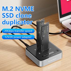 Blueendless 듀얼 베이 M.2 NVME SSD 복제 M.2 NVme SSD 리더기 20Gbps USB3.2 유형 C 오프라인 복제 복사기 NVme PCIE 인클로저