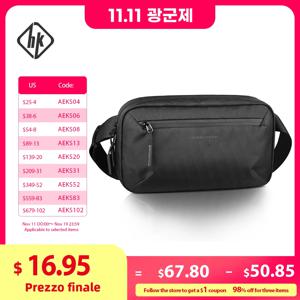 HcanKcan 경량 크로스 바디 백 다중 포켓 남성용 숄더 백 방수 X-Pac 패브릭 여행 가방 휴대용 보관 가방