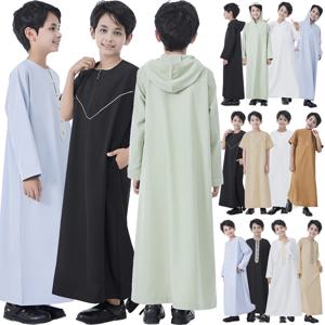 무슬림 소년 로브 이슬람 토브 주바 토브 이드 젤라바 터키 카프탄 두바이 아바야 다파 디쉬다샤 아랍 드레스 라마단 아동복
