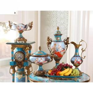 유럽 ​​고전 트로피 장식품 호텔 거실 식탁 침실 프랑스 법원 그림 꽃병 장식품 가구 수출