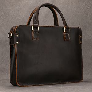 패션 레트로 남자 가죽 핸드백 정품 Macbook 서류 가방 14 