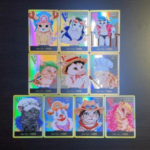 원피스 TCG OPCG 영문 DON 카드 고양이 루피 조로 상디 쵸퍼 로빈 프랑키 에이스 버기 도플라밍고 로 수제 프록시 DON 카드