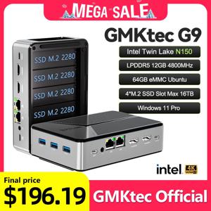 GMKtec Nucbox G9 미니 NAS 신형 몰드 인텔 N150 미니 PC 윈도우 11 프로 LPDDR5 M.2 2280 SSD WIFI6 BT5.2 듀얼 트리플 스크린