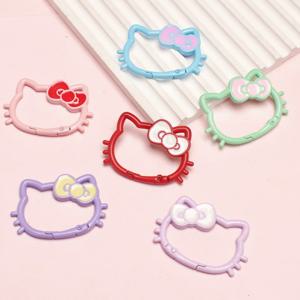 Miniso 캔디 컬러 페인트 중공 활 고양이 스프링 버클 컬러 오픈 스프링 코일 금속 교수형 버클 액세서리