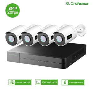 SONY, 20fps POE, 8MP, 키트 시스템, CCTV 보안, 사람 차량 감지, 오디오 감시, 비디오 가드 뷰어