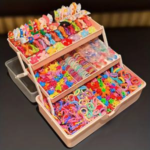 555개/세트, 소녀들을 위한 화려한 나비 머리핀, 스타일리시하고 달콤한 헤어스타일, 헤어 액세서리.