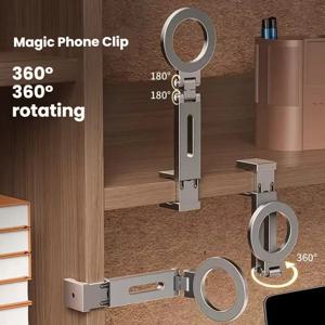 2026 자석 휴대폰 홀더 여행 필수품 유연한 회전 핸즈프리 비행기 휴대폰 거치대 좌석 조절 가능 휴대폰 스탠드