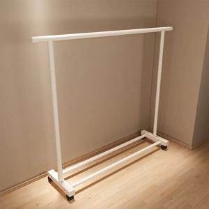 간편한 휴대용 바닥 설치형 옷 건조대 실내 침실 기숙사 단일 막대 옷걸이 랙 이동 및 사용이 용이함