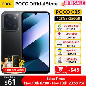 POCO C85 글로벌 버전 스마트폰 NFC 128GB 256GB 미디어텍 헬리오 G81-울트라 6.9인치 도트 드롭 디스플레이 50MP 메인 카메라 6000mAh