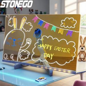 아크릴 메시지 보드 라이트 포함 지울 수 있는 LED 그리기 보드 광고 디스플레이 침실 장식용 7펜 포함