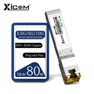 Xicom 10G SFP+ RJ45 구리 트랜시버 SFP 모듈 80M RJ45 포트 10G/5G/2.5G 시스코/미크로틱 이더넷 파이버 스위치 호환