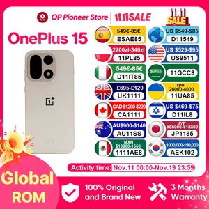 신제품 원플러스 15 언락 스마트폰 스냅드래곤 8 엘리트 5세대 6.78인치 AMOLED 120Hz 7300mAh 120W 슈퍼 충전기 50MP NFC OTA