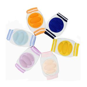 유아용 무릎 보호대 블루 코튼 스판덱스 통기성 땀 흡수 기어다니는 아기 무릎 보호대