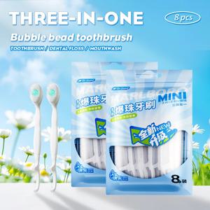 휴대용 여행 칫솔 미니 폭발성 비드 칫솔 일회용 성인용 청소 칫솔 개별 포장
