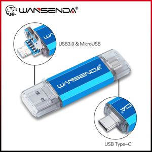 WANSENDA 3 IN 1 OTG USB 3.0 플래시 드라이브/USB 유형 C/마이크로 USB 펜 드라이브 32GB USB 스틱 3.0 64GB 128GB 256GB 512GB Pendrive