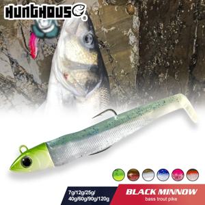 Hunthouse Black Minnow 7g/12g/25g/40g/60g/90g/120g Easy Shiner 낚시 루어 소프트 루어 지그 미끼 베이스 파이크 낚시 Leurre Souple