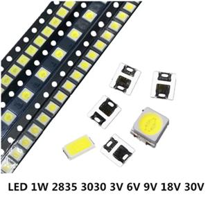 100PCS SMD LED 2835 3030 5730 칩 0.5W 1W 3V 6V 9V 18V 36V 140LM 구슬 빛 흰색 따뜻한 표면 실장 PCB 방출 다이오드 램프