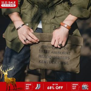 Maden 남성용 레트로 오일 왁스 캔버스 핸드백, 아메카지 럭셔리 작업 비즈니스 레저 메신저 백, 방수 서류 가방 브랜드 가방