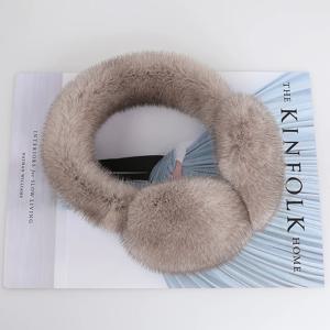 럭셔리 여성 겨울 따뜻한 리얼 밍크 모피 귀마개 소녀 귀마개 머플 귀마개 귀 덮개 야외 감기 보호