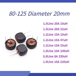 다리미 실리콘 알루미늄 마그네틱 링 인덕턴스, 20mm 직경, 20A, 15A, 10A, 8A, 330uH, 220uH, 100uH, 80125, 5PCs/LOT