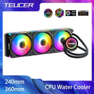 JM-1 팬이 장착된 TEUCER CPU 워터 쿨러 올인원 CPU 액체 냉각 X99 마더보드용 240mm/360mm ARGB 수냉식 라디에이터