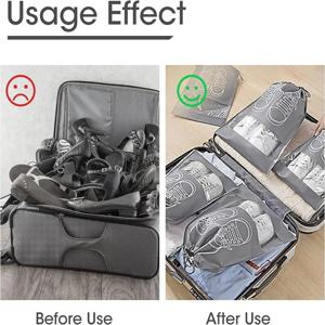 5/10pcs 신발 보관 가방 옷장 주최자 부직포 여행 휴대용 가방 방수 포켓 의류 분류 드로우 교수형 가방