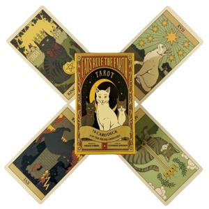 고양이는 지구를 통제합니다 타로 카드 78 데크 오라클 영어 비전 점술 에디션 Borad 게임