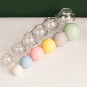 DIY 수제 원통형 행성 시리즈 아로마 캔들 만들기 용품, 아크릴 몰드 키트, 구형 플라스틱 몰드, 5-10cm