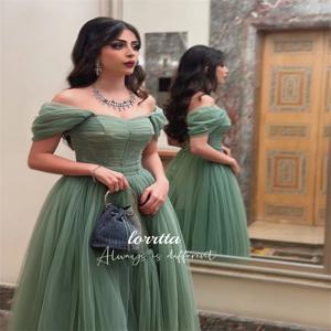 Lorrtta 메쉬 졸업 가운, 파티 원피스 무도회, 세이지 그린 드레스, 럭셔리 이브닝 로브, 맞춤형